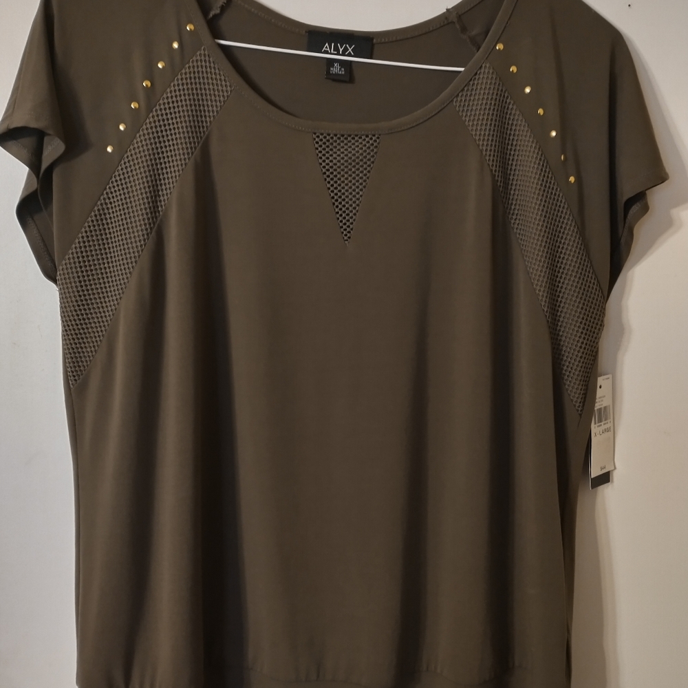 Olive green embellished top